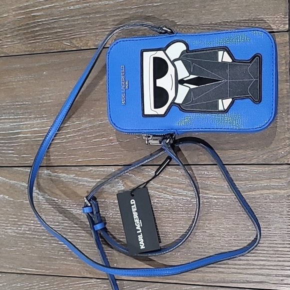 KARL LAGERFELD PARIS Maybelle Logo Crossbody Bag Cobalt - Picture 7 of 16